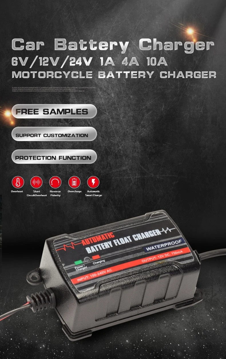 CARSPA New Series 6V 12V 1A 4A 10A Battery Charger For Cars Motorcycle Auto