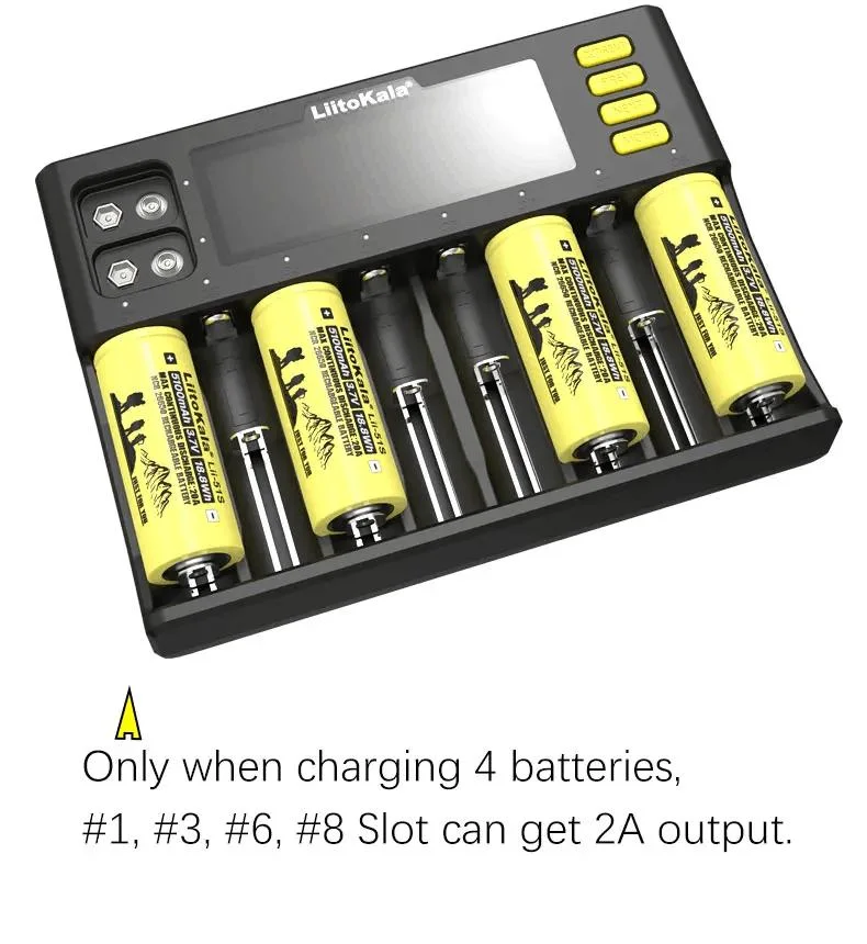 Liitokala Lii-S8 8-Slot Fast Charging for Rechargeable Li-ion Feso4 Battery NiMH Battery 18650 21700 Battery Charger