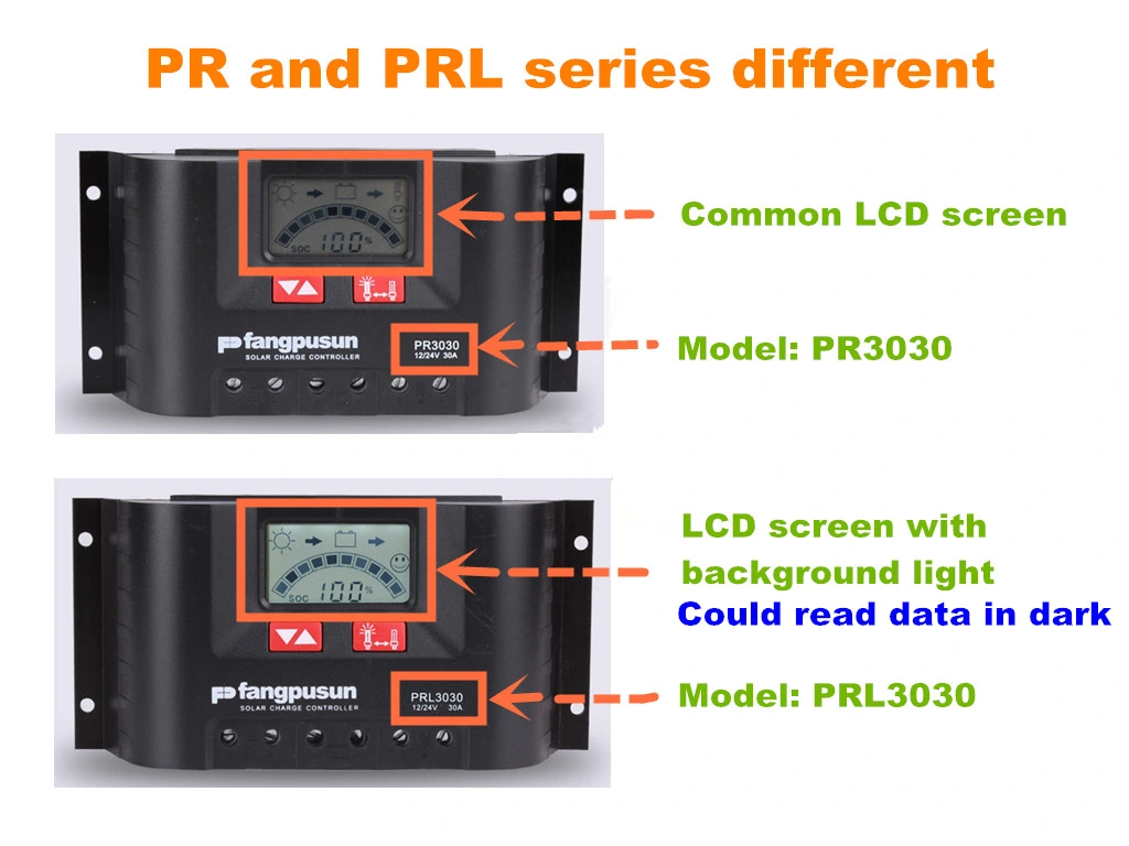 Fangpusun Solar Panel Charge Controller Prl3030 PWM Solar Power Controllers 12V 24V 30 AMP Solar Charger