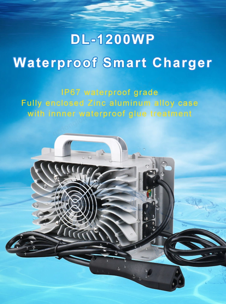 Waterproof Golf Cart Battery 1200W Charger 48V 20A Onboard or Portable Lead Acid Chargers