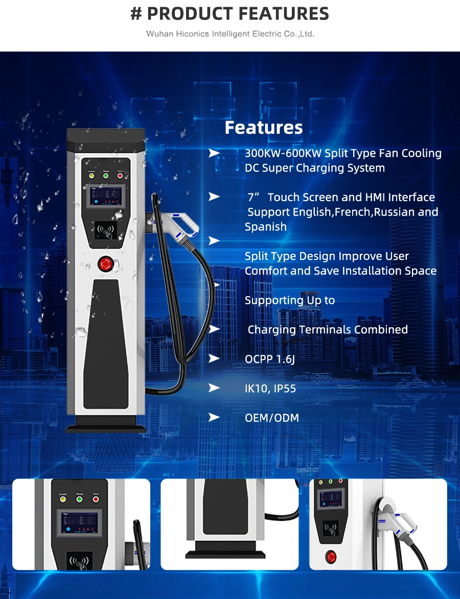 360kw Split Type DC Fast EV Charging Station IEC 62196 Auto EV Charger High Power Charger