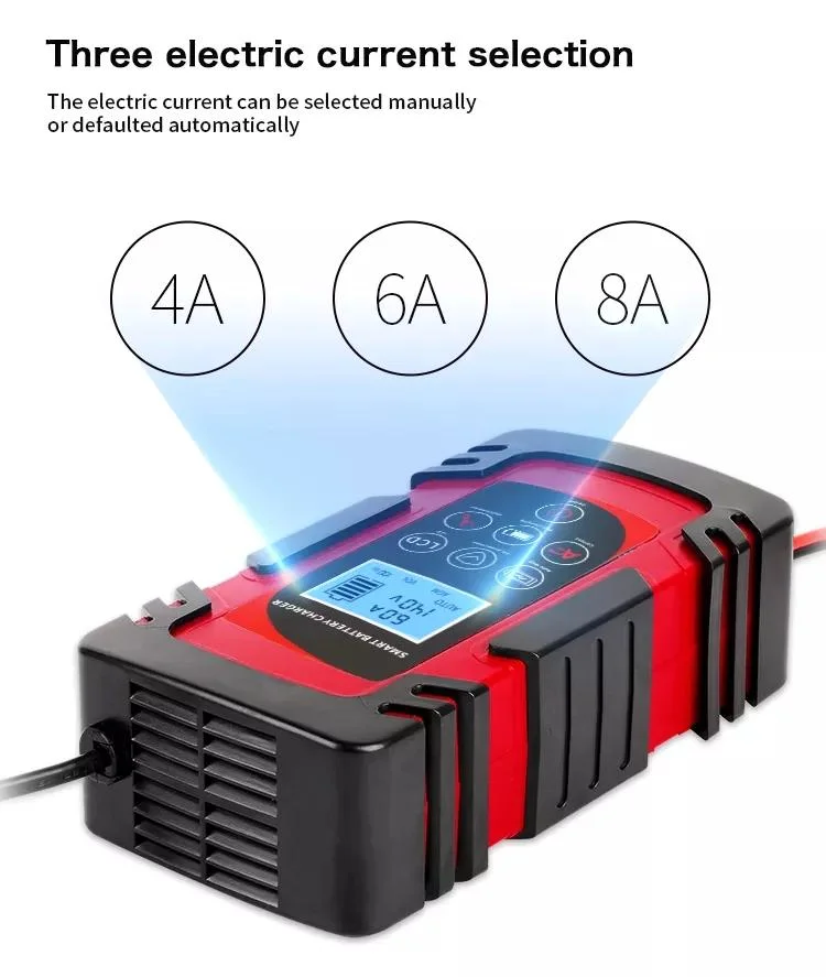 Automatic 12V/24V 4A 6A 8A Lead Acid Quick Car Battery Charger