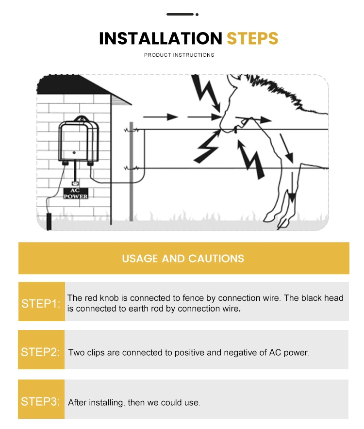 Farm Electric Fence Charger AC Power Energizer