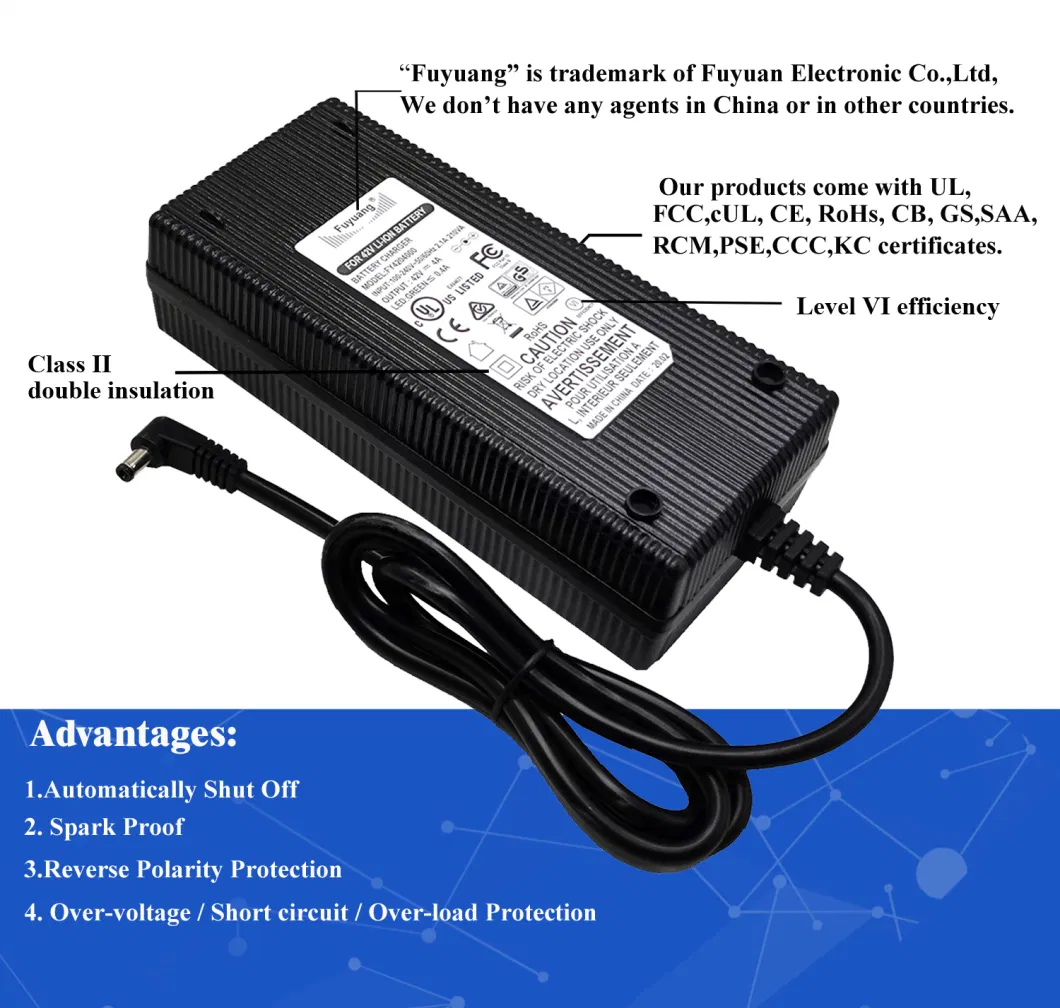 UL CE GS PSE SAA Listed 10A 12V 12 Volt 10 AMP Battery Charger LiFePO4 Battery Charger 14.6V 10A