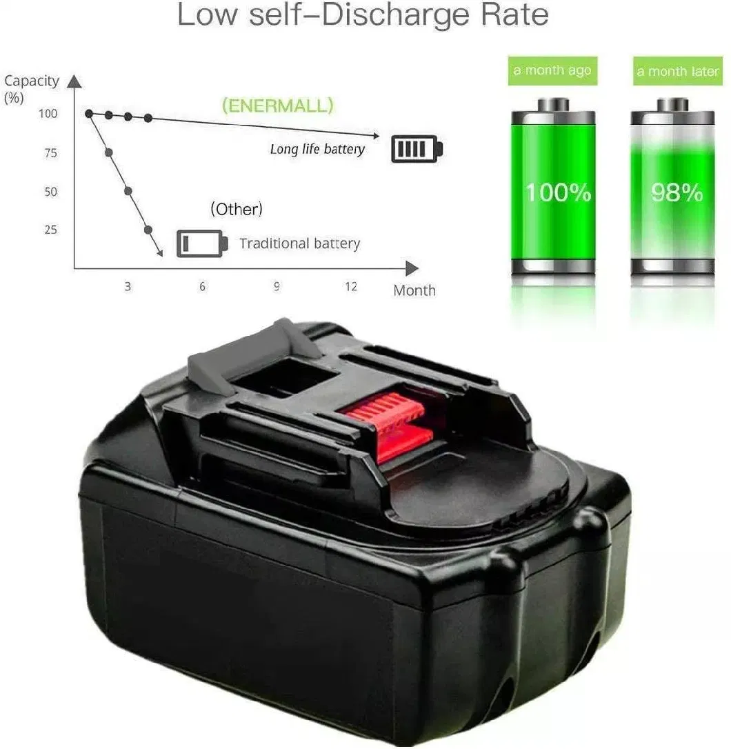 5000mAh Bl1830 18V Battery with LED Indicator Replace for Makita Lithium Ion Battery Bl1830b Bl1850b Bl1860b