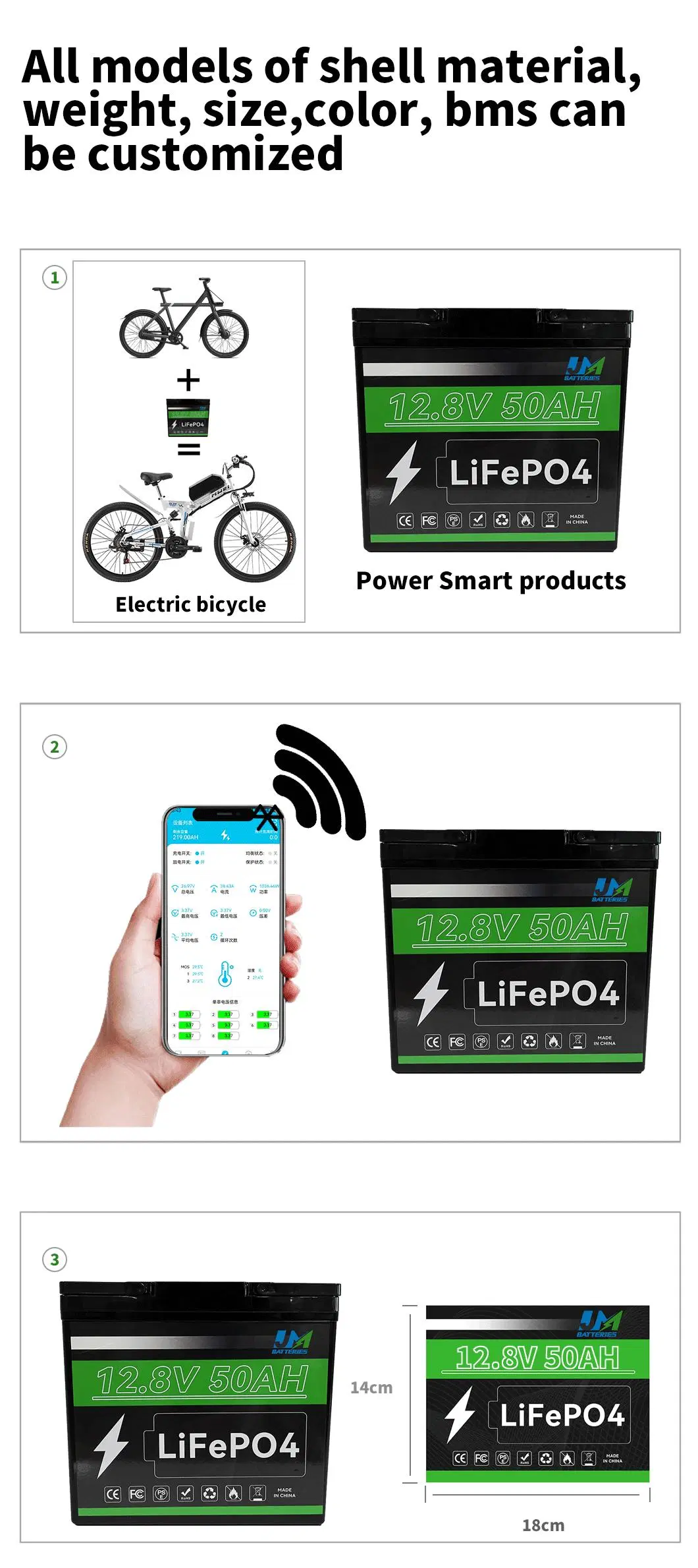 Fatory Price Rechargeable Lithium Batteries 6000 Cycle 12.8V Ion Battery Pack Solar LiFePO4 Power 24V Battery