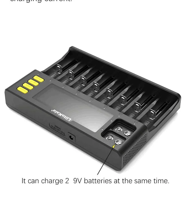 Liitokala Lii-S8 8-Slot Fast Charging for Rechargeable Li-ion Feso4 Battery NiMH Battery 18650 21700 Battery Charger