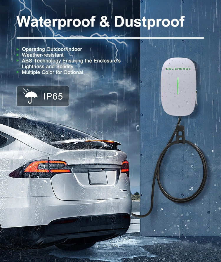 Gsl Energy IP65 Waterproof Wallbox 3 Phase 1 Phase 7.4kw 22kw Electric Car Battery Charger with Smart APP