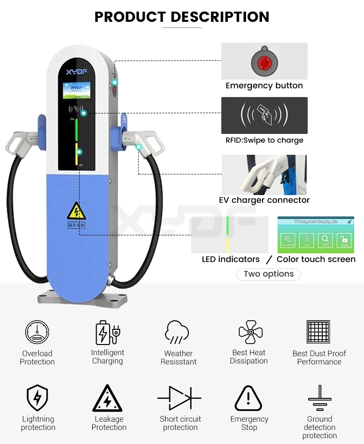 Xydf Double Gun CE Approved 360kw DC EV Multiple Standard Charger with CCS1 CCS2 Chademo EV Charge Station