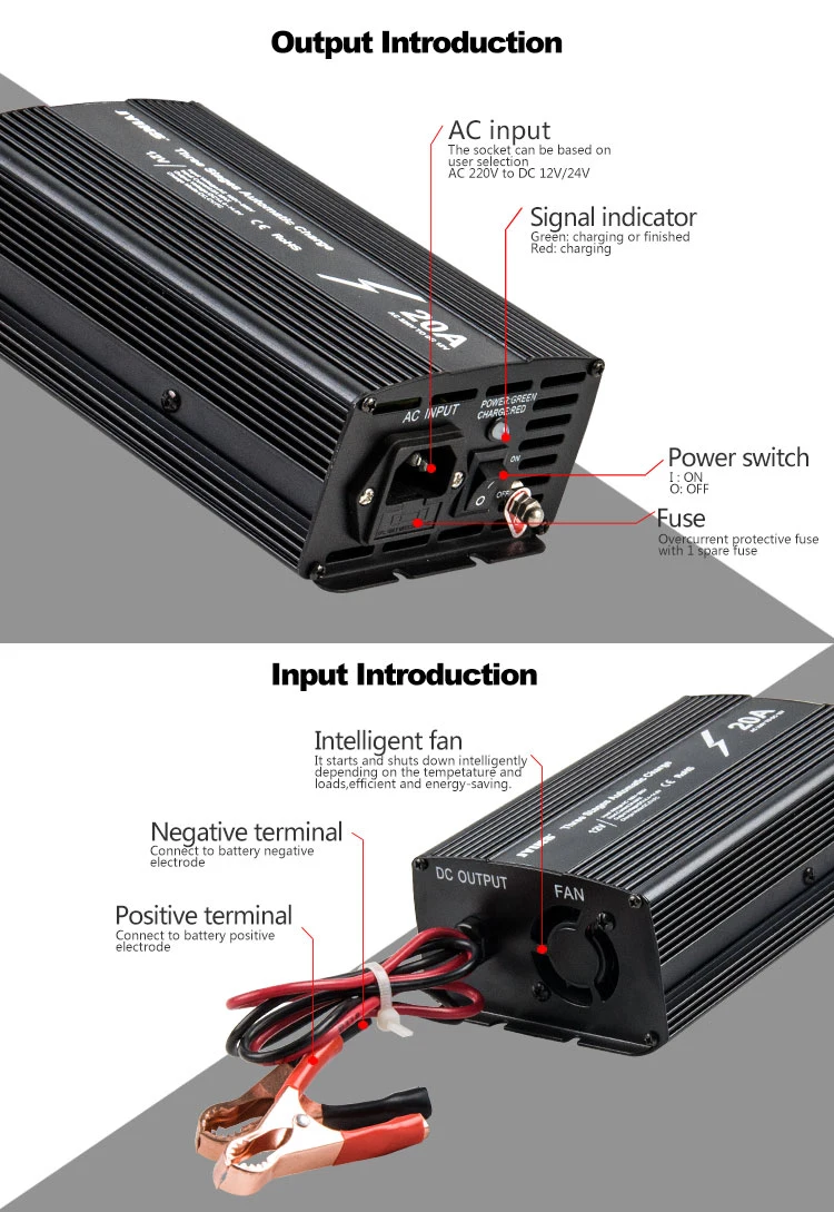 12V 20A Jyins Series-Automatic Lead Acid Battery Charger