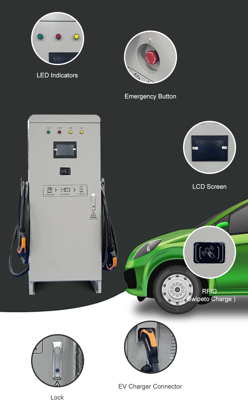 New Commercial Fast 30kw Auto DC EV Charger Stations with Double Guns for Electric Car