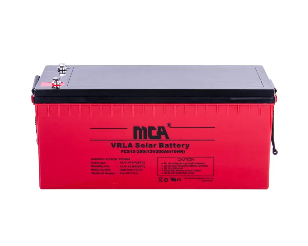 Solar Gel Storage Lead Acid Battery 12V 200ah