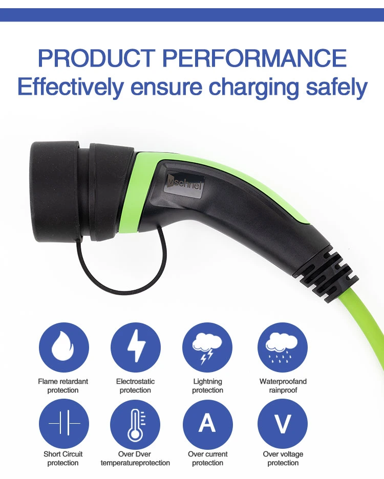 SAE J1772 Charger with NEMA 6-20 Plug Level 2 EV Charger From 16 AMP Portable Electric Vehicle Charger 5m Cable