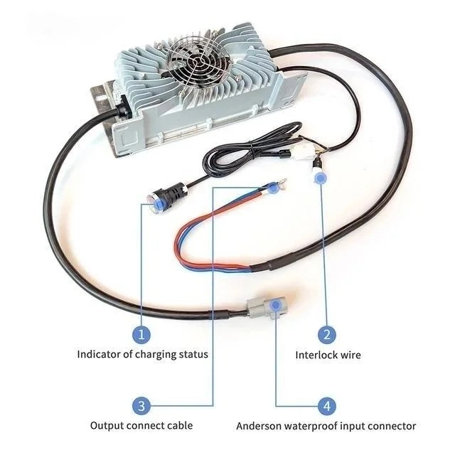 84V 20A Waterproof Battery Charger, Worldwide Input 110 to 230VAC with Pfc, Marine Charger