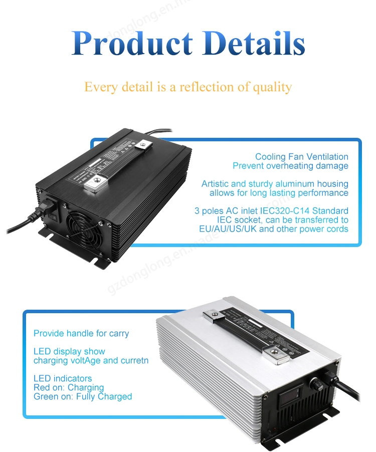 1500W 12V80A Li Polymer Battery Charger 12V Lead Acid Charger for Electric Forklift, Electric Vehicles