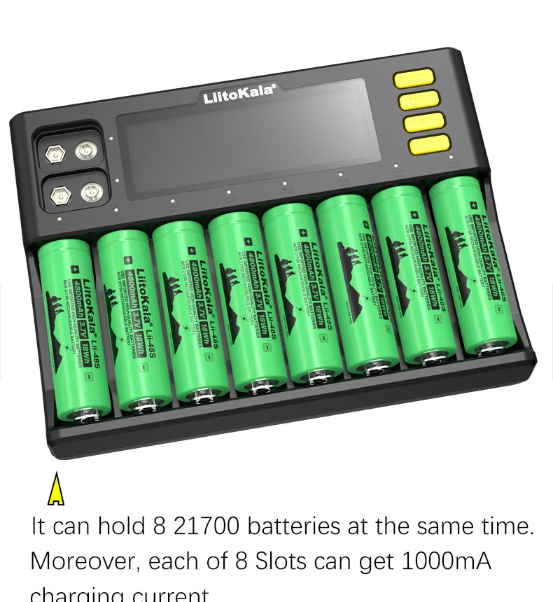 Wholesale Liitokala Lii-S8 8 Slots Battery Charger Li-ion 3.7V NiMH 1.2V Li-Fepo4 3.2V for 18650 26650 21700 26700 AA AAA