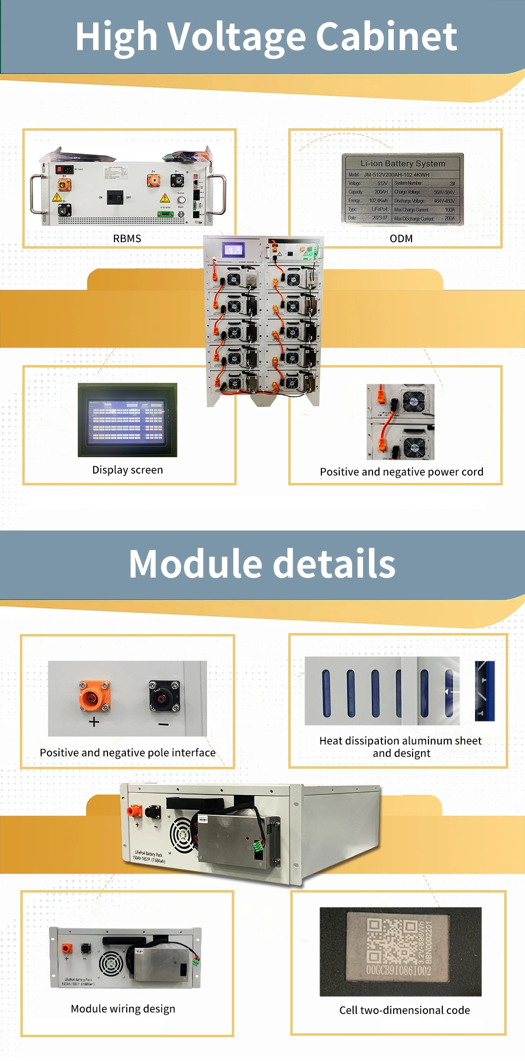 High Voltage Rack Mounted Catl LiFePO4 Battery Cell Solar Home Energy Storage Lithium Li Ion Battery Storage Battery Charger