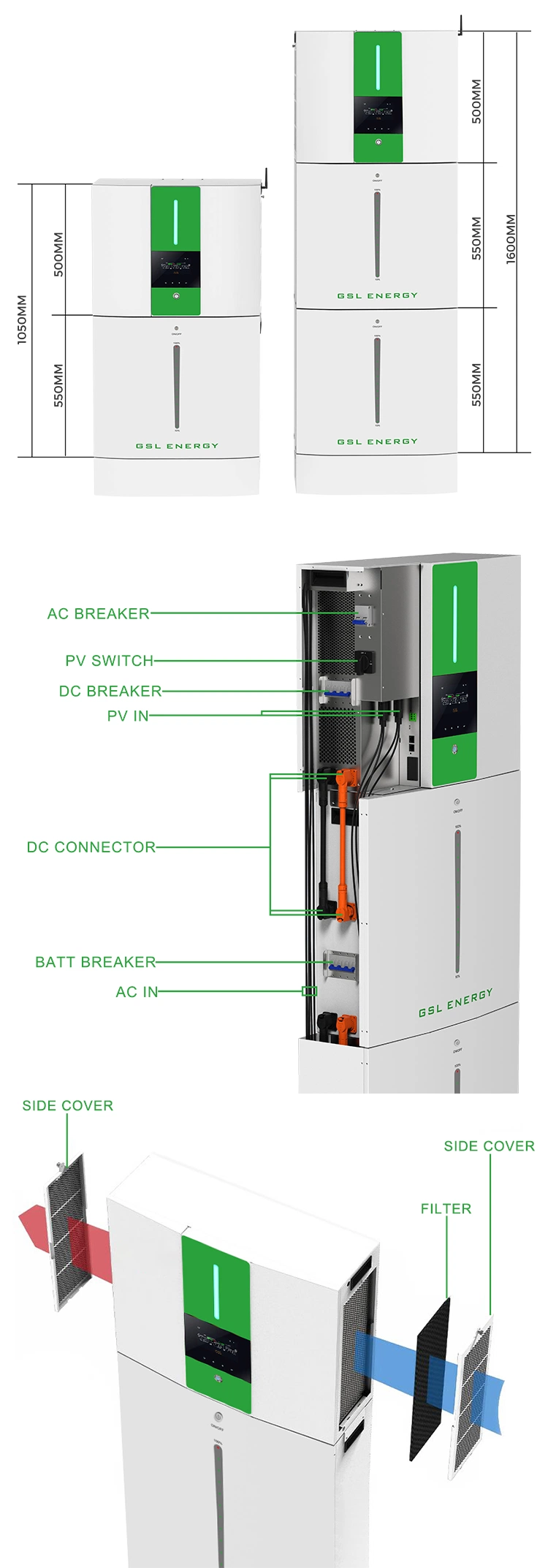 High Efficiency All in One Solar Inverter 6kw 48 Volt 10 Kwh 20kwh Lithium Ion Battery Pack for Solar System