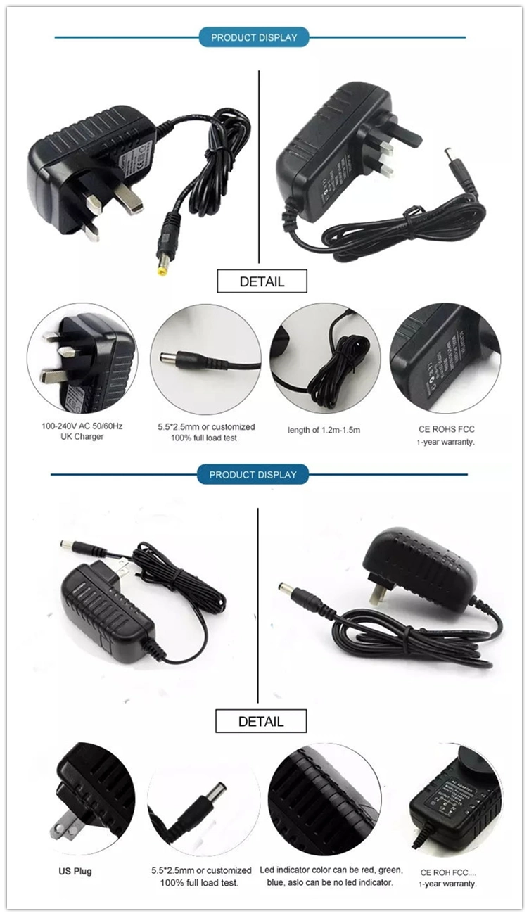 18650 Lithium Li-ion Rechargeable Battery Pack 12.6V 1A Wall Wart Power Supply 12.6W Lithium Battery Charger