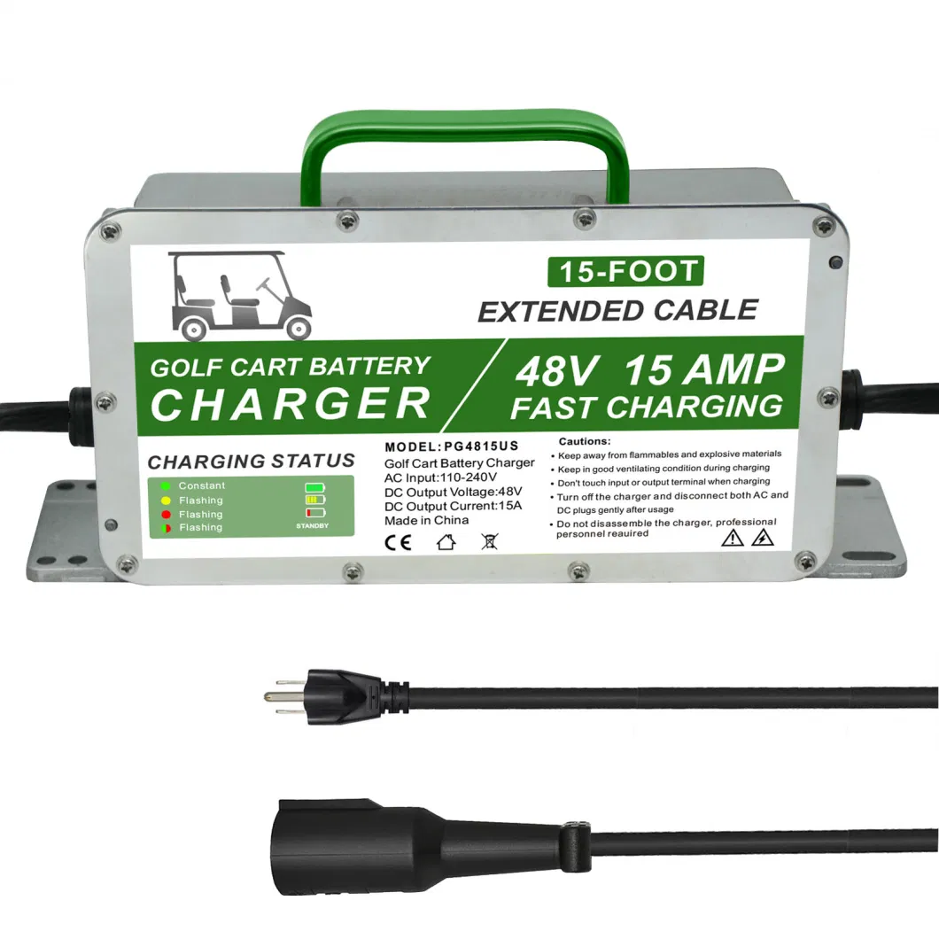 Battery Charger for Golf Cart, Fast Charge for Battery, Waterproof IP67, 48V, 15A