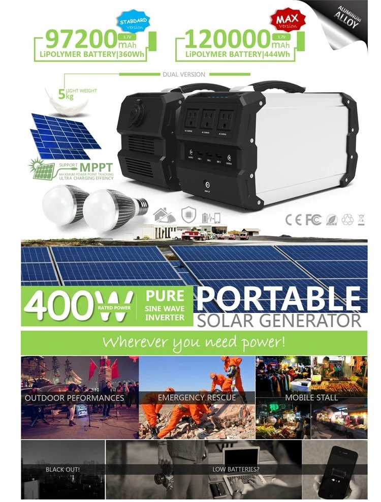 Lithium Battery Powerstation Lightweight Solar Power Generator Solar Charger