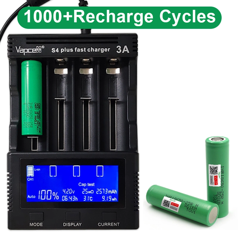 Good Price Lithium Battery 18650 3.7V 2500mAh Li-ion Battery 18650 25r Rechargeable Battery Charger for Electronic Tools