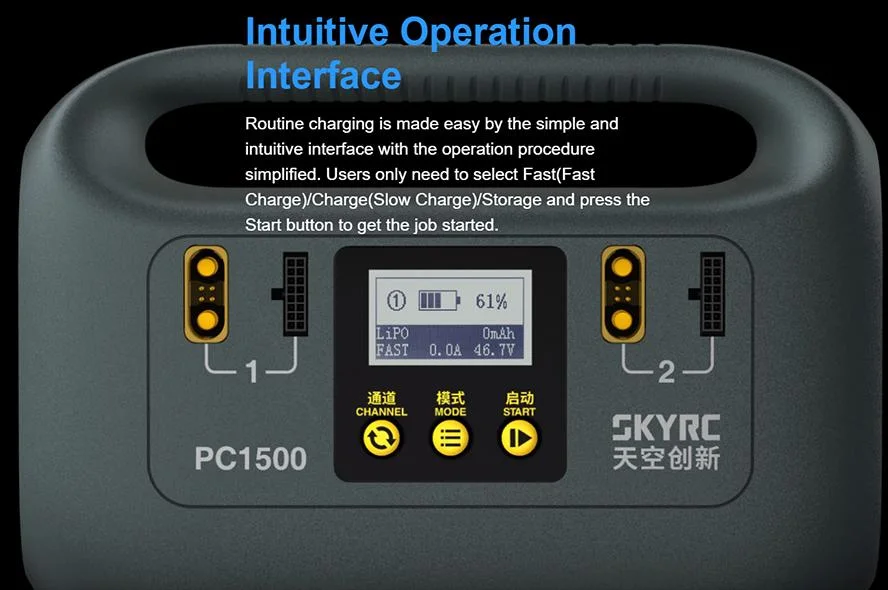 Smart Charger Skyrc PC1500 25A 12/14s 1500W with Built-Industry Can Bus Communication for Agricultural Drone Lipo Lihv Battery