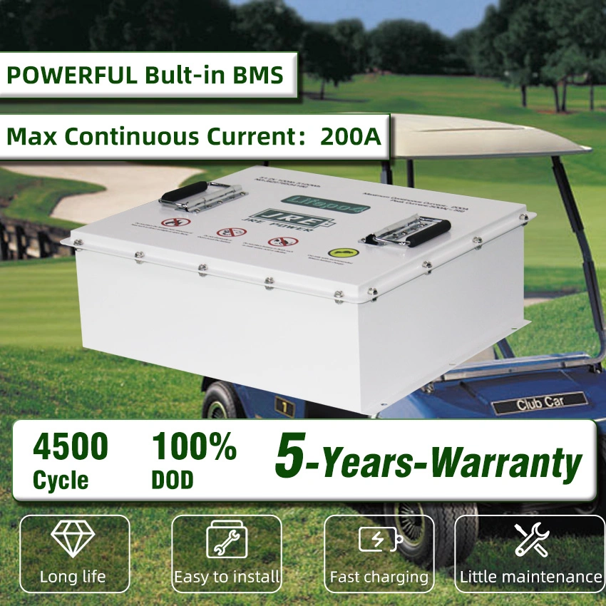 Golf Cart Lithium Battery Electric Club Car LiFePO4 Battery 48V 60ah 100ah 105ah Lithium Ion Battery with Charger