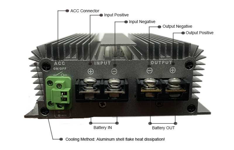 Factory Price Charging 36V Rvs/ Truck / Boat Life-Po4 Battery DC 12V to DC 43.8V 10A DC-DC Battery Charger with Acc Switch