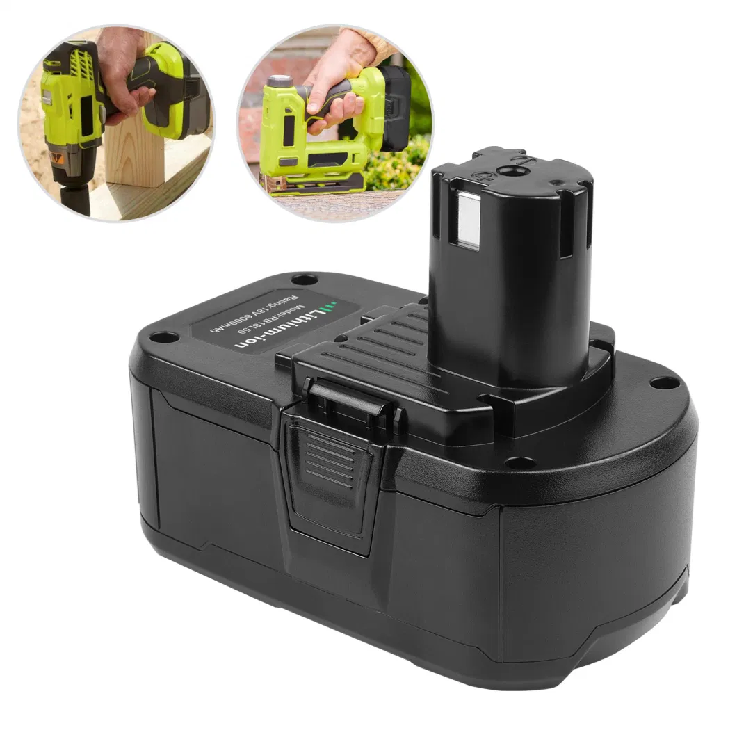 Hot Selling 18V 6000mAh Rb18L50 Rechargeable Lithium Battery for Ryobi Replacement Li-ion Battery Cordless Power Drill Tools