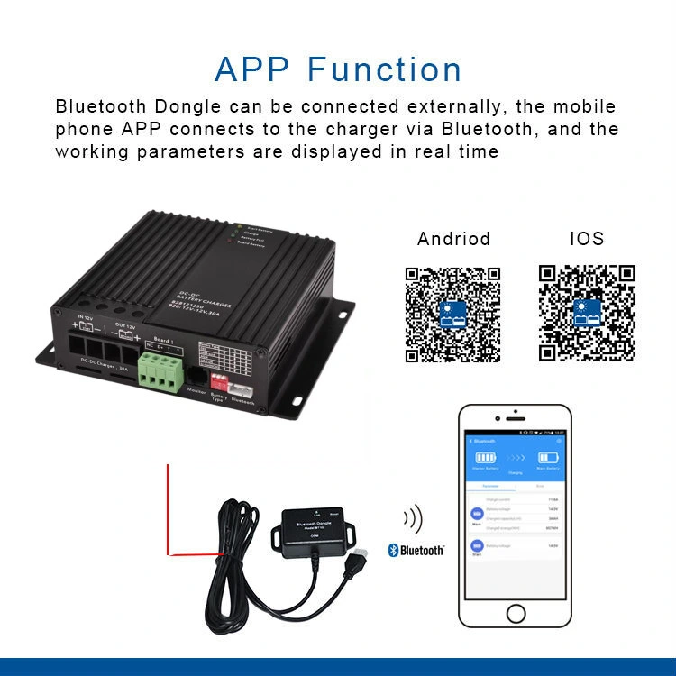 DC 12V 30A Battery Charger for Lithium Gel Lead Acid AGM Sealed LiFePO4 MPPT