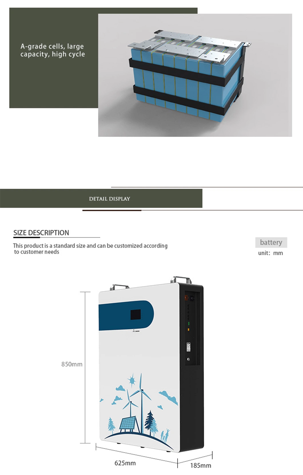 Jaway 48 Volt Lithium Battery 200 Ah 10kw LiFePO4 Powerwall 100ah 5kwh Lithium LiFePO4 Solar Power Wall Battery for Home Storage System