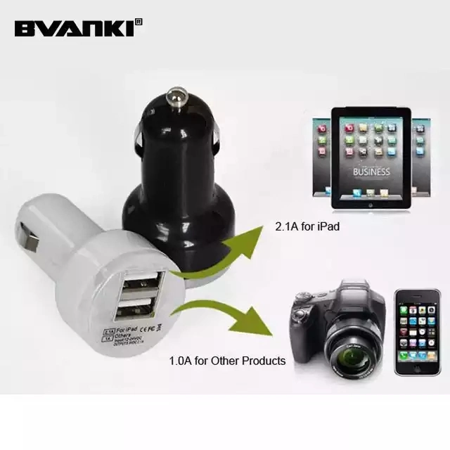 Universal Micro Auto 2 Port USB Car Charger for iPhone iPad 2.1A Mini Car Charger Adapter Cargador Coche Carregador De cellular