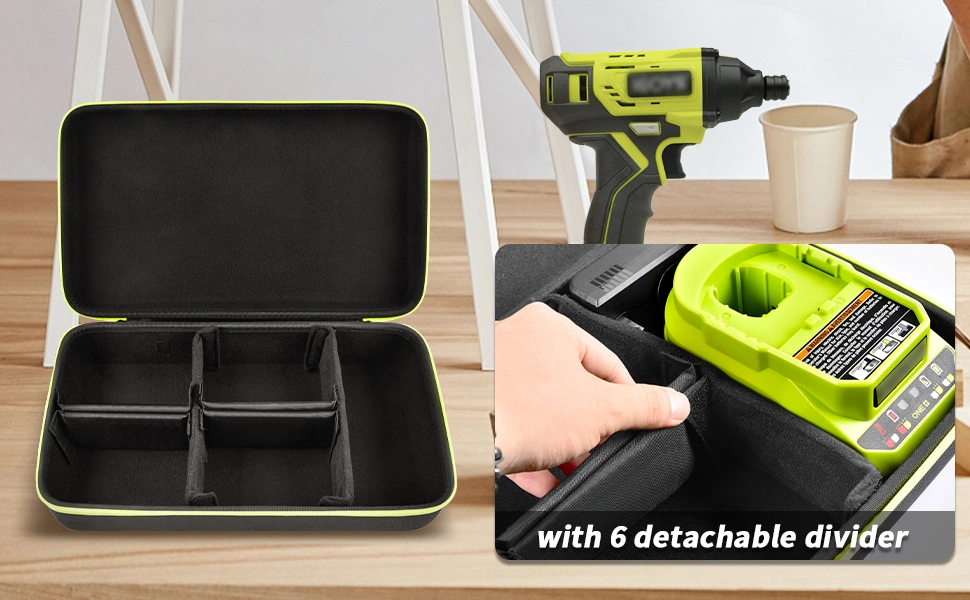 Compact Battery Storage Case for Ryobi 18-Volt Battery Charger Tool Case