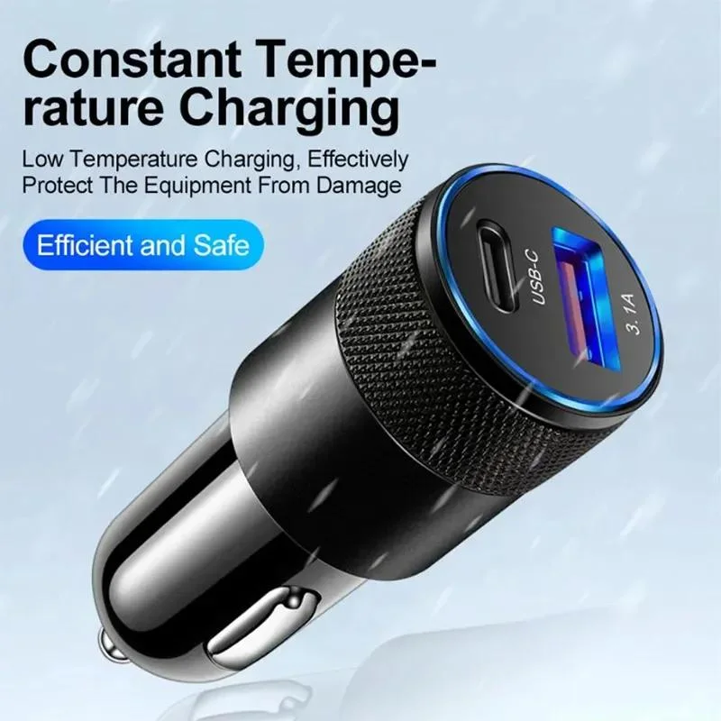 Quick 70W Car Charger Fast Charging Portable Battery Charger for Car Mobile Phone for iPhone 11 12 13 14 15 Xr