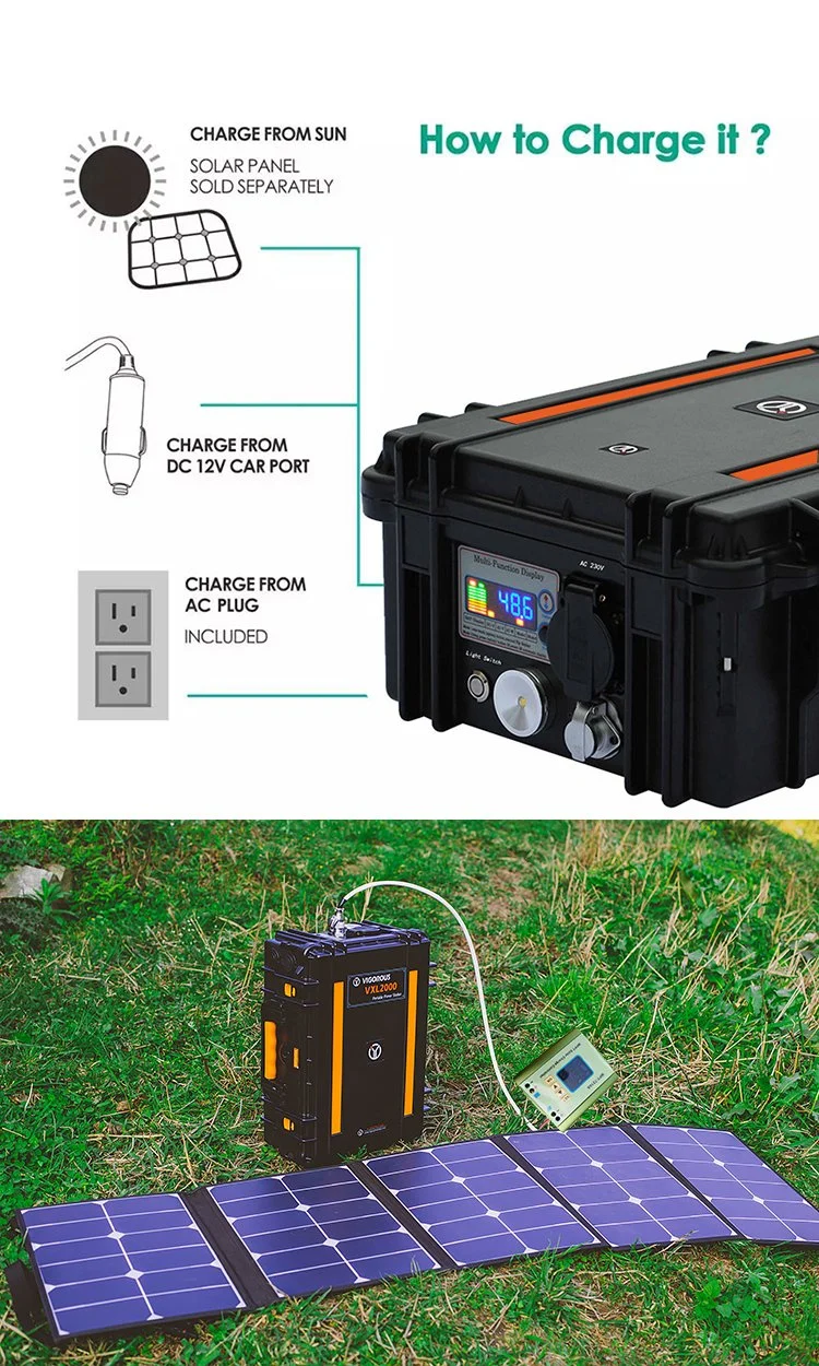 3000wh Portable Easy Carry Solar Home System Car Battery Inverter Charger