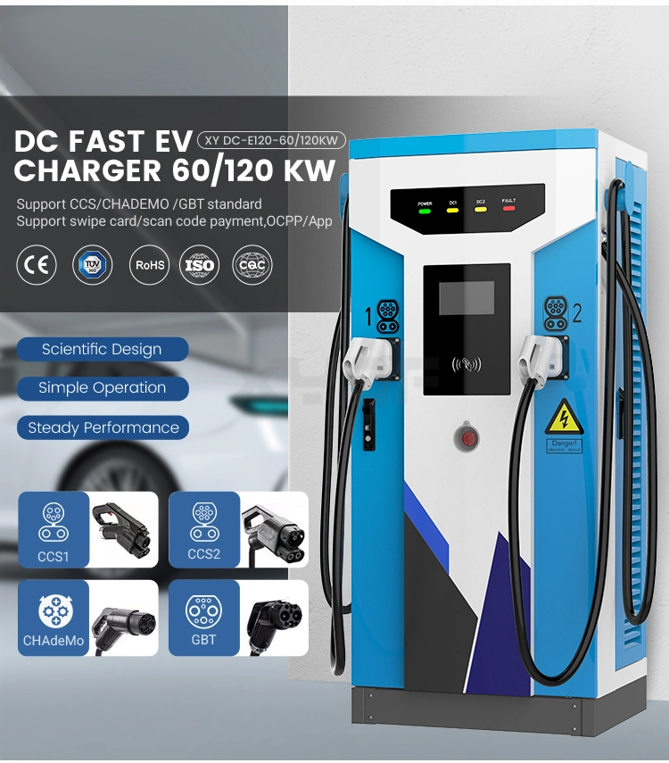 Xydf Double Gun 60kw 120kw EV Car Charging Station Gbt, CCS1, CCS2, Chademo Max Electric Vehicle DC Charger for EV Car Bus