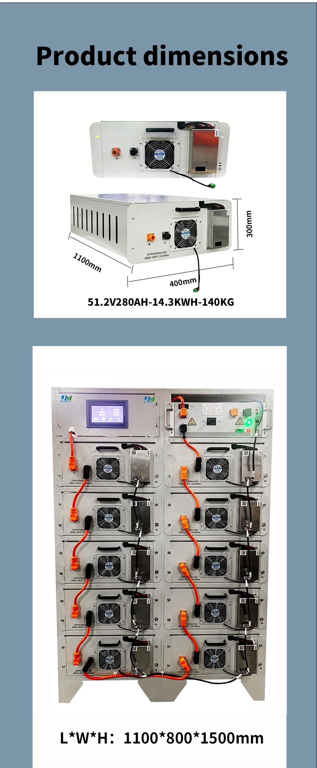 High Voltage Rack Mounted Catl LiFePO4 Battery Cell Solar Home Energy Storage Lithium Li Ion Battery Storage Battery Charger