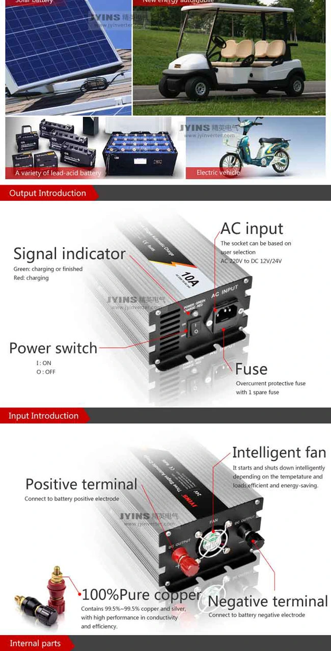 12V 10A Series-Automatic 3 Stages Auto Car Battery Charger