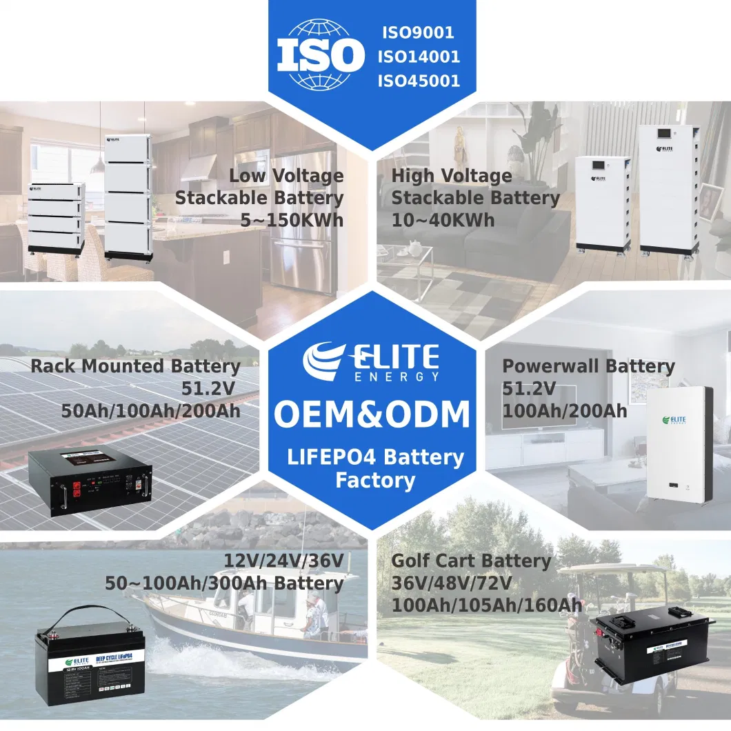 6000 Deep Cycle Life 48V 100ah 5kwh Stackable Scalable Rack Wall Mounted LiFePO4 Battery Lithium Ion 51.2V 10kwh 15kwh Solar Power Energy Storage Li Ion Battery