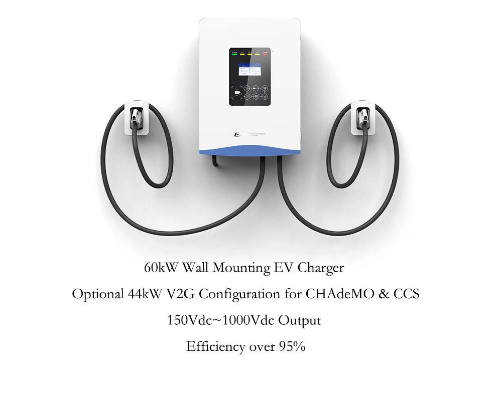 Outdoor Public EV Charger DC 60kw Wall Mount Ocpp 1.6j IP54