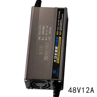  De entrada universal 180-240VAC cargador de batería de alta potencia 48V12A de litio para baterías de plomo ácido