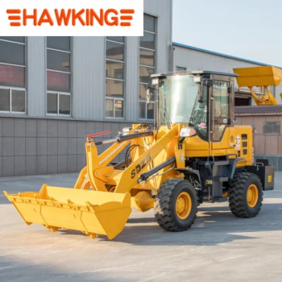 Diesel pequeño mini cargadora de ruedas con calentador de aire acondicionado de cabina Cloased neumático sólida caja de cambios automática de archivos adjuntos de la abrazadera para cambio rápido de mercados europeos.