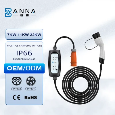 6A/8A/10A/13A/16A nivel 2 EV Cargador Home Cargador portátil