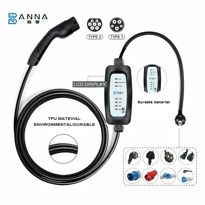 6A/8A/10A/13A/16A nivel 2 EV Cargador Home Cargador portátil