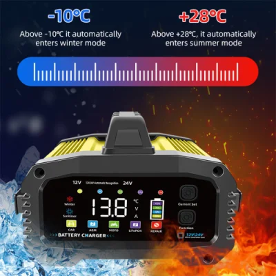 Precio mayorista automático 12V 24V arranque de coche Stop Cargador de batería 2A 8A 15A 20A 25A corriente ajustable AGM LiFePO4 batería Cargador
