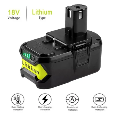 Batería recargable compatible con batería de litio Ryobi 18V 4000mAh P108 P107