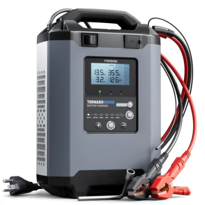 Ee.Uu. de la UE Topdon Australia T90000 Stock 100Ah Cargador de batería inteligente Coche 24V 30A CC a CC híbrido Smart Lipo Batteri Descargador cargador