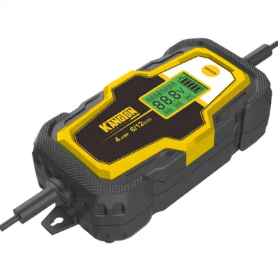  6V/2A y 12V/4A Cargador de batería inteligente portátil de litio para automóviles Mantenedor automotriz.