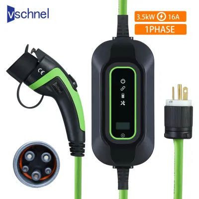 Una corriente de 7.4kw 10-32ajustable portátil Evse Inicio EV Tipo de cargador 2 IEC 62196 Cargador de coche eléctrico